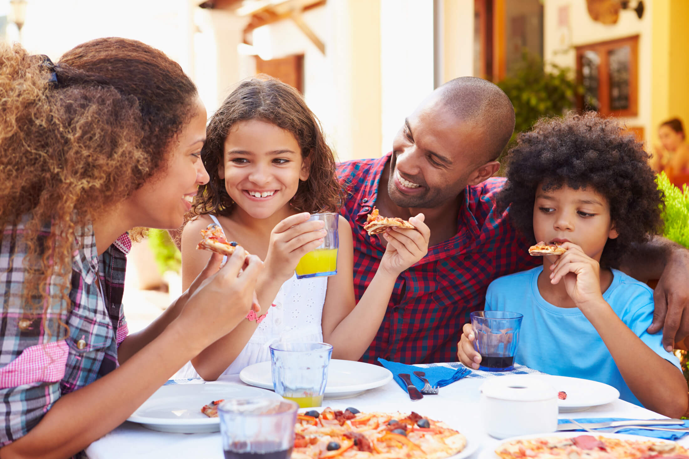 Family eating together